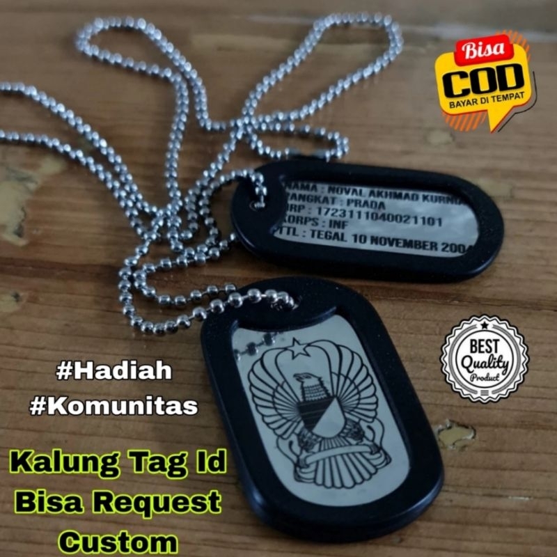 KALUNG TAG ID KALUNG MILITER KALUNG KOMUNITAS KALUNG CUSTOM GRAFIR KALUNG TNI AD KALUNG TNI AU KALUN