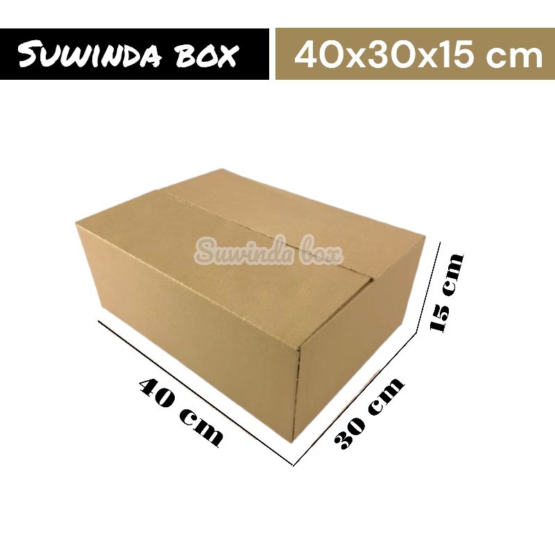 

kardus box ukuran 40x30x15 cm singel wall polos ST