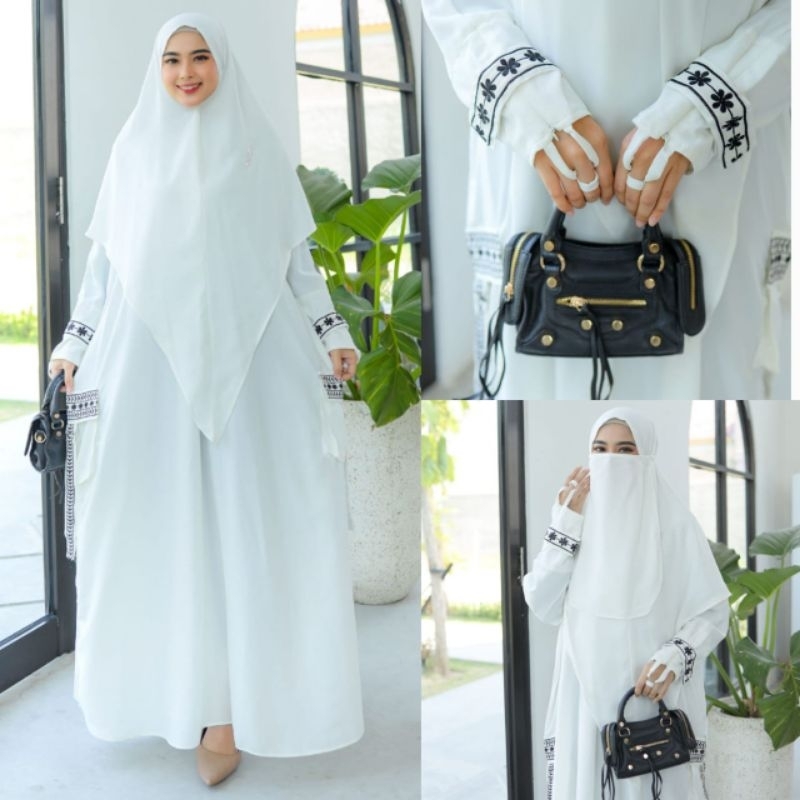 ABAYA | SET HIJAB CADAR | PUTIH | SUPER | KHIMAR | NIQAB