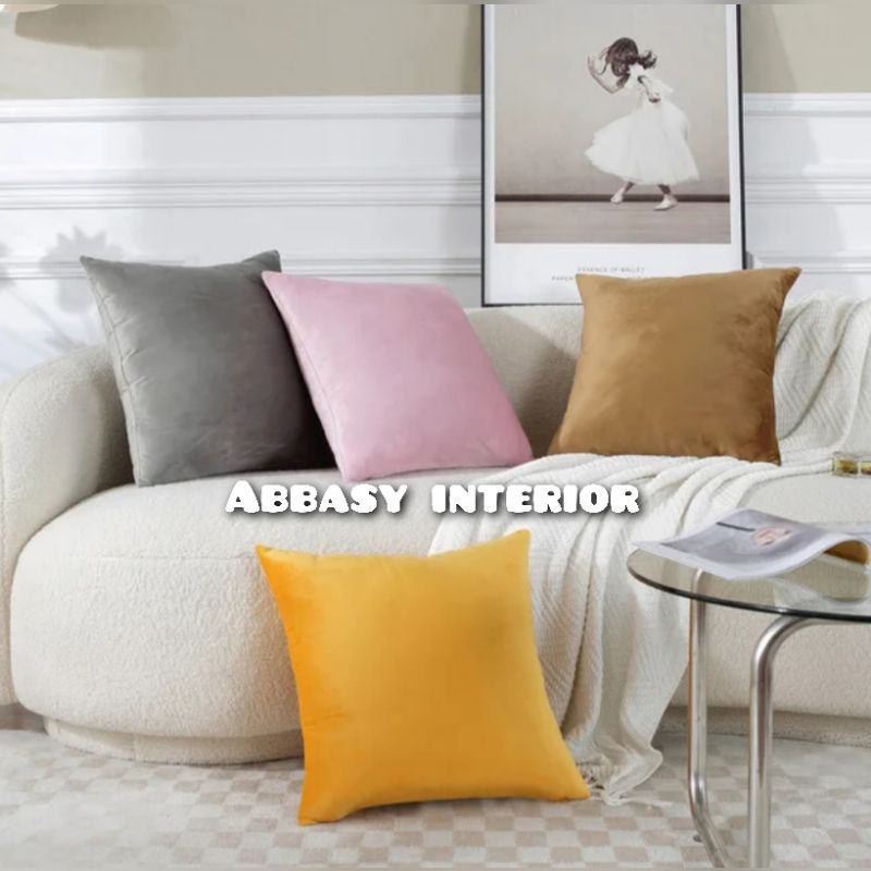sarung bantal sofa polos bahan Suede premium ukuran 35x35 40x40 45x45 50x50 60x60 bisa kustem ukuran