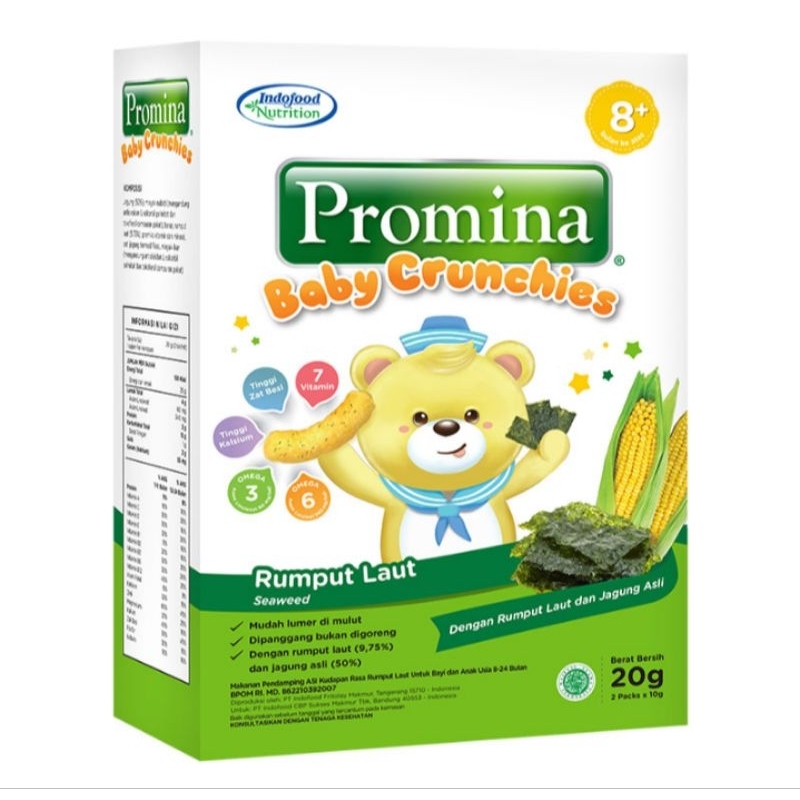 

Promina Baby Crunchies Snack Bayi Rumput Laut 20 gram untuk bayi usia di atas 8 bulan