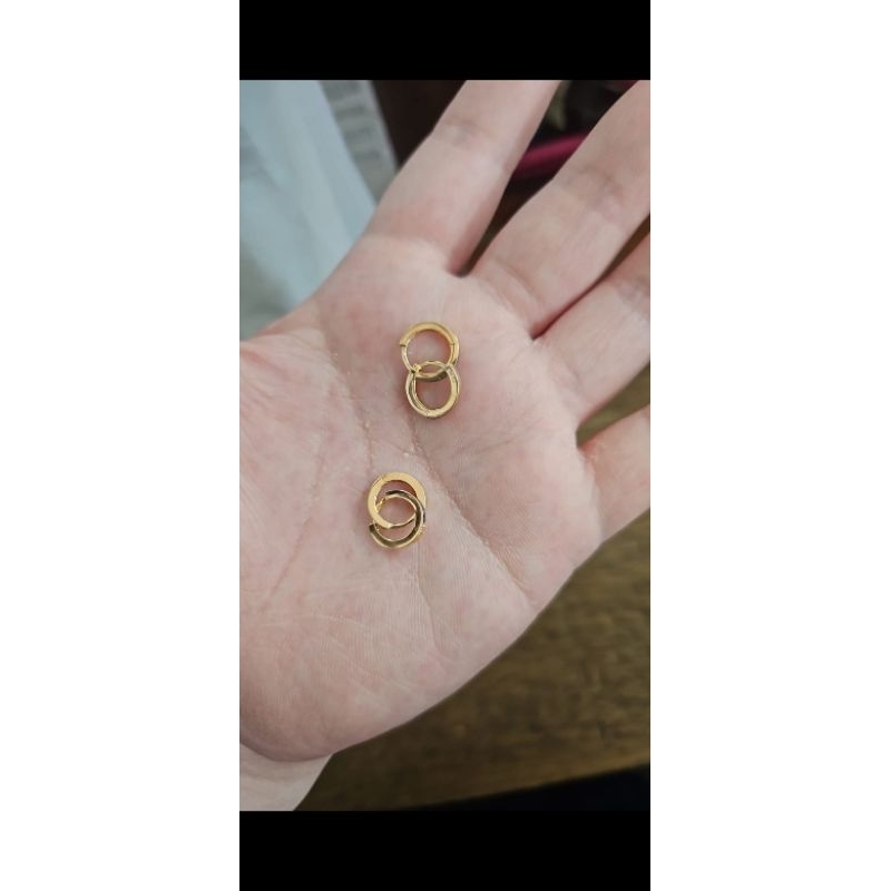 anting jepit bulat emas asli 700 70% 16K 1 gram 1 gr 1gr