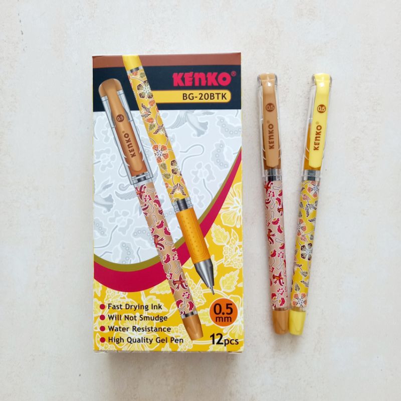 

[ LUSIN MURAH ] Pulpen Pena Jel Pen Gel 0.5 mm - Kenko Batik Gel BG-20BTK