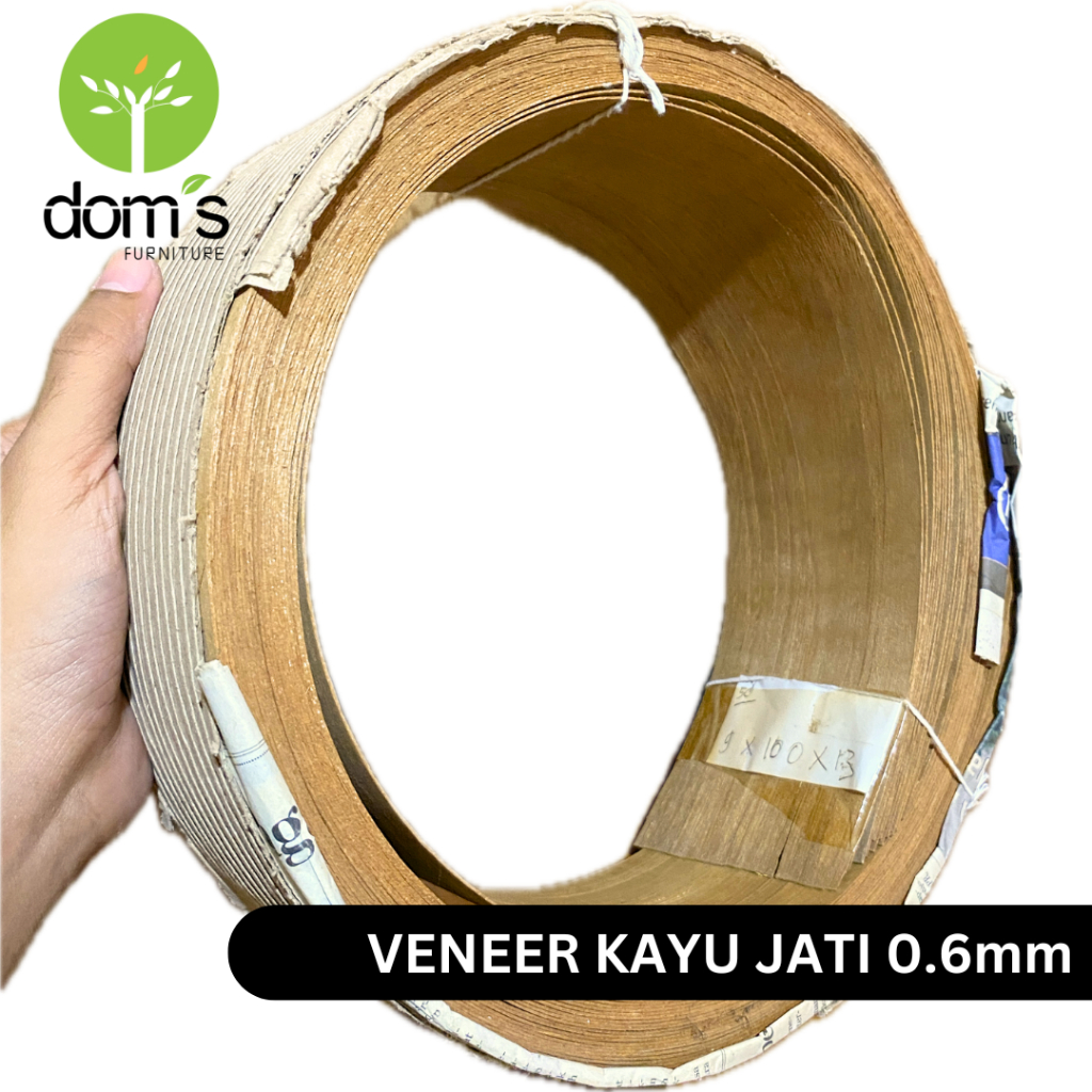 Dom's Veneer Kayu/Wood Veneer Jati 0.6mm Bahan/Material Kayu Asli