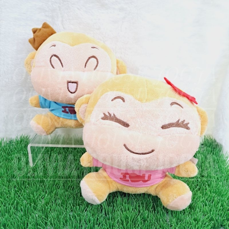 Boneka Cici Yoyo Boneka Monyet Baju Pink Biru Boneka Monkey Cici Yoyo