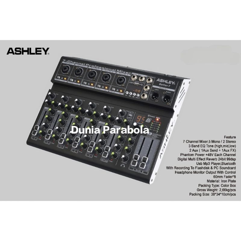 MIXER ASHLEY BETTER-7 MIXER 7 CHANNEL ORIGINAL BETTER 7