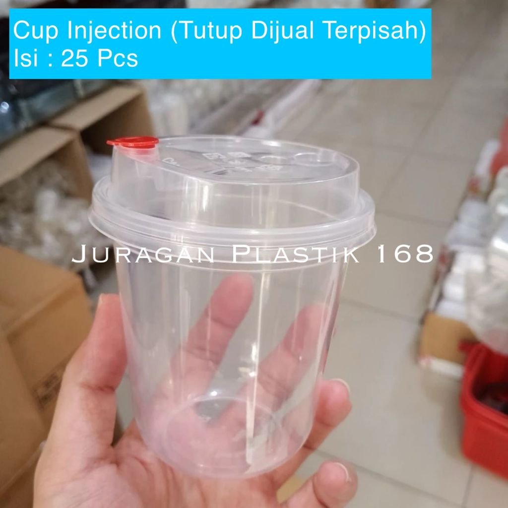 (ISI 25) Thinwall Cup Injection Tebal PP Oval Datar 14oz 380ml 16oz 500ml 24oz 700ml