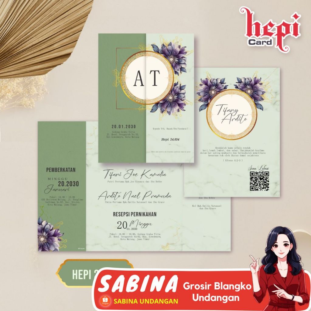 BLANGKO UNDANGAN HEPI 034 | SABINA UNDANGAN FREE KATALOG DAN FILE SETTING