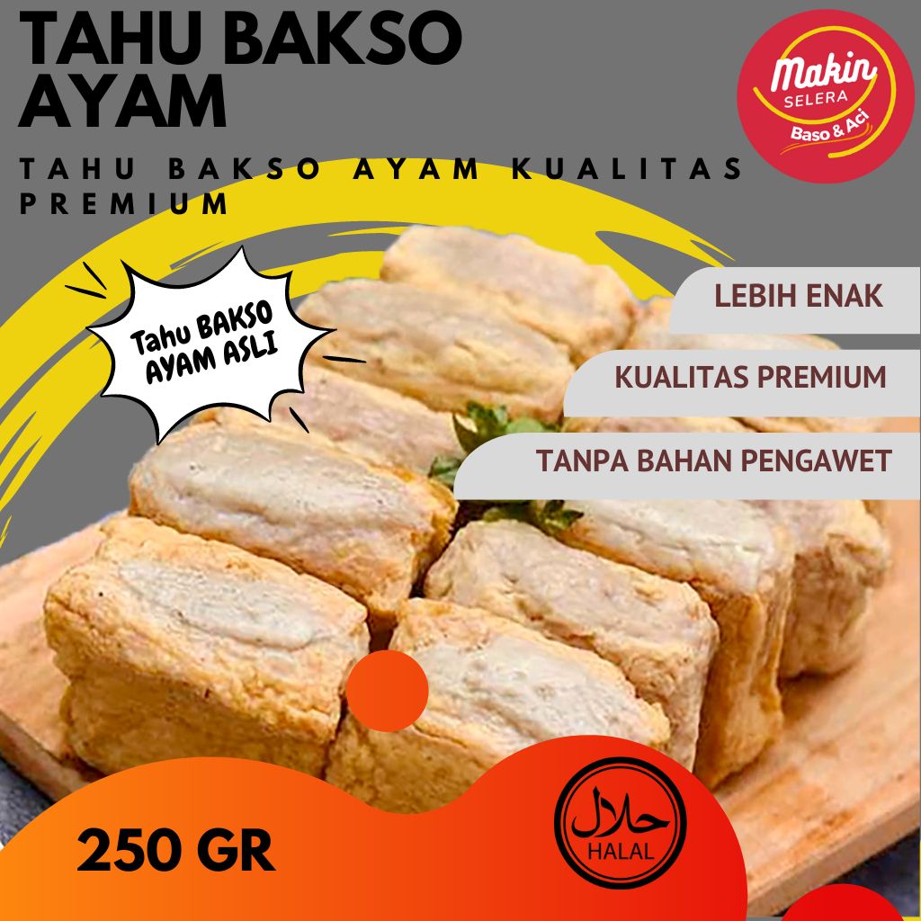 

( FREE BUMBU KUAH BAKSO ) Tahu Bakso Ayam Premium 250 gr Makin Rasa Jamin Enak COD Makin Selera