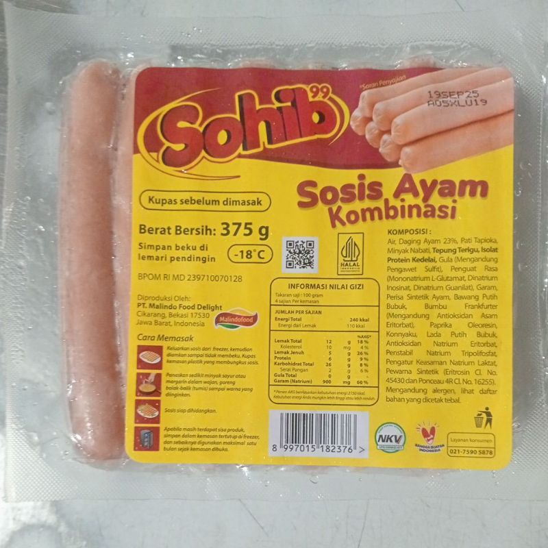 

SOSIS AYAM SOHIB ISI 15 375GR