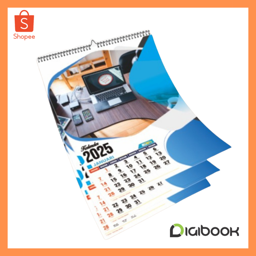 

Custom Kalender Dinding 2025 Jilid Spiral Model 8 Lembar Potrait AC 230