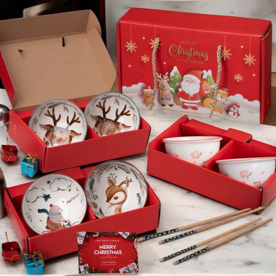 

PetiteMaison Hampers NATAL Japanese bowl set isi 2 mangkok keramik hadiah souvenir