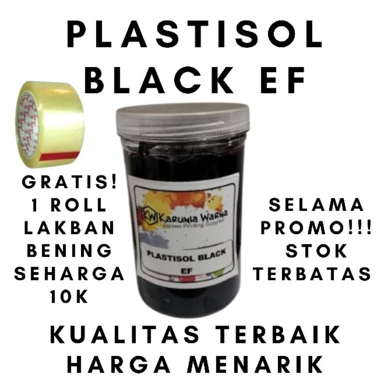 

Tinta sablon Plastisol Hitam Black EF kemasan 1kg