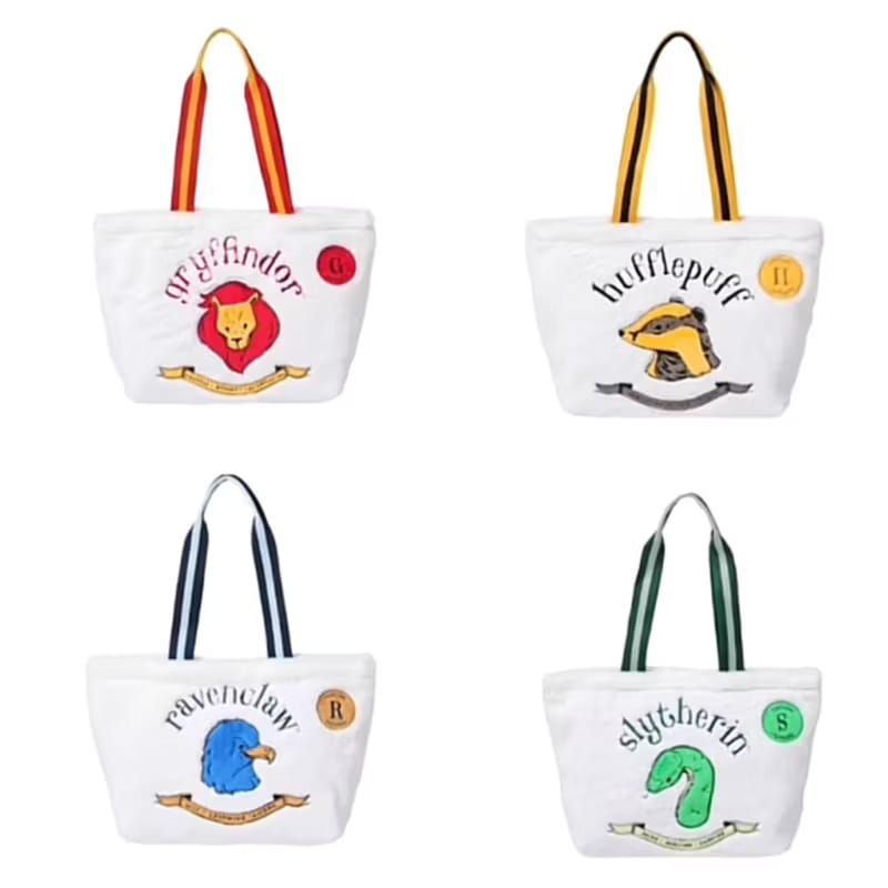 Miniso x Harry Potter Slytherin Hufflepuff Hand Bag Bulu Tas Tangan Jinjing Original