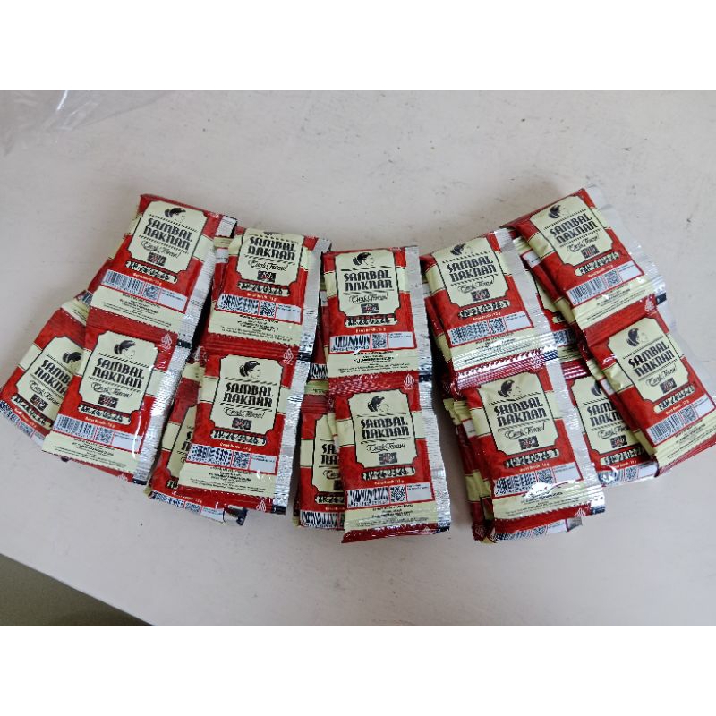 

Sambal Naknan Sachet Level 3 ( 1 Pack Isi 50 pcs ) • Sambal Bawang •