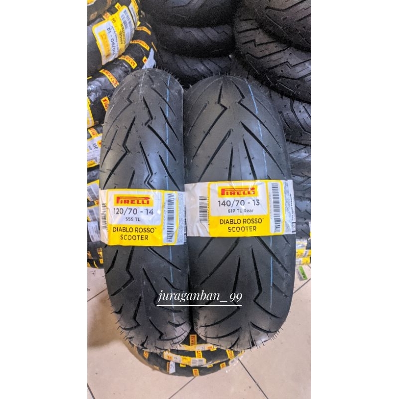 Paket Ban Pirelli Diablo Rosso Scooter uk 120/70-14F & 140/70-13R for Honda ADV PCX 160