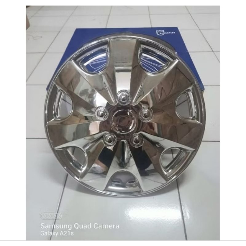 Wheel Dop Cover Velg Standar Kaleng Dop Roda Mobil Universal Ring 15 Ring 16 Warna Chrome