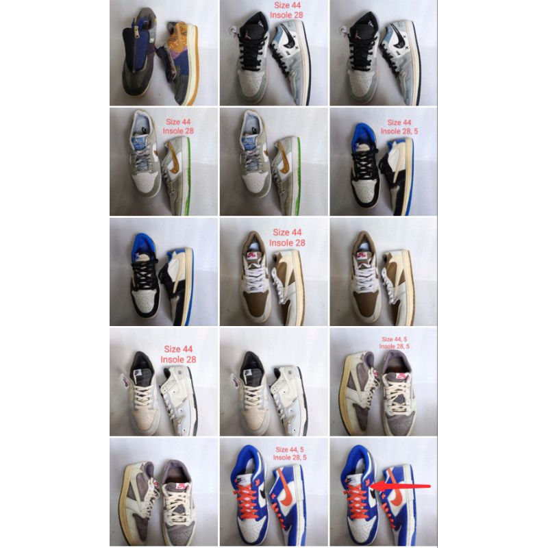 size 44 dan 44.5 low