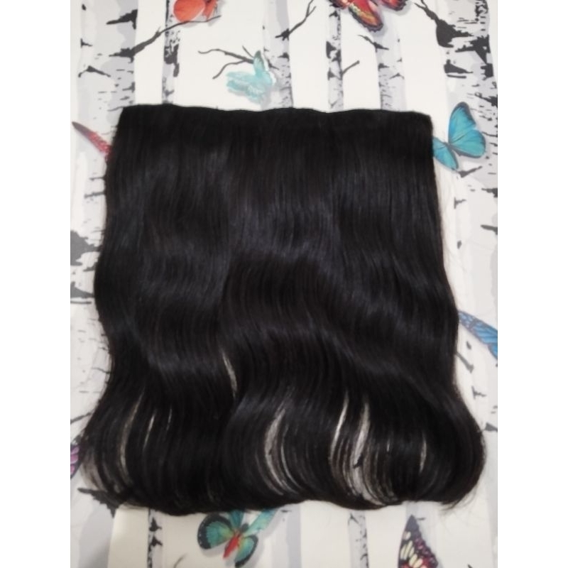 hair clip rambut asli 100% ukuran 30 cm