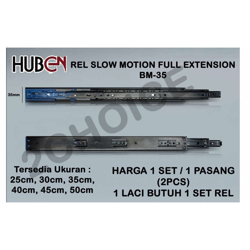Rumah_Naya (1 pasang) REL LACI HUBEN SLOW MOTION DOUBLE TRACK BM-35 RELL LACI HIDROLIK FULL