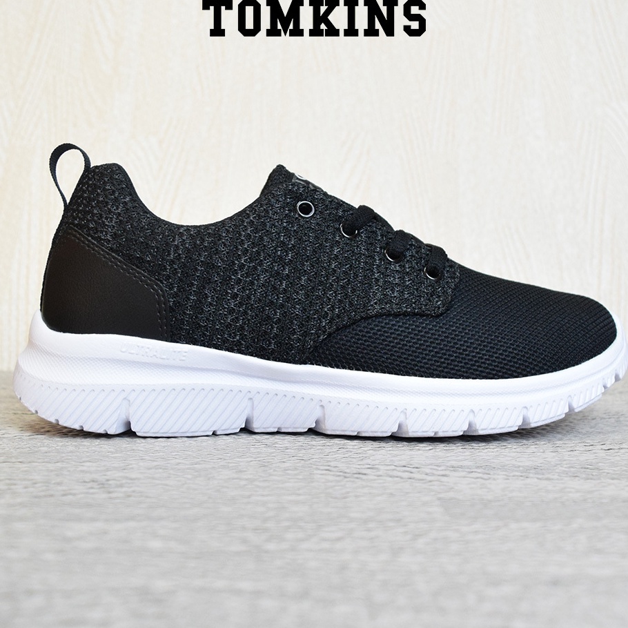 TOMKINS Challengers  Black Grey Sepatu Sneakers Pria