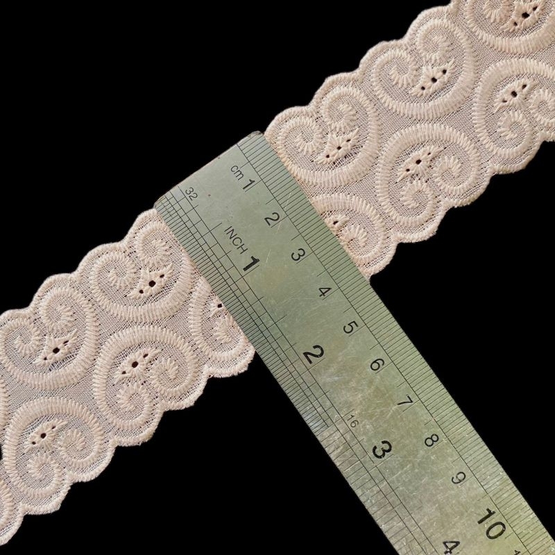 PER METER RENDA KATUN WARNA COKLAT SUSU LEBAR 4CM