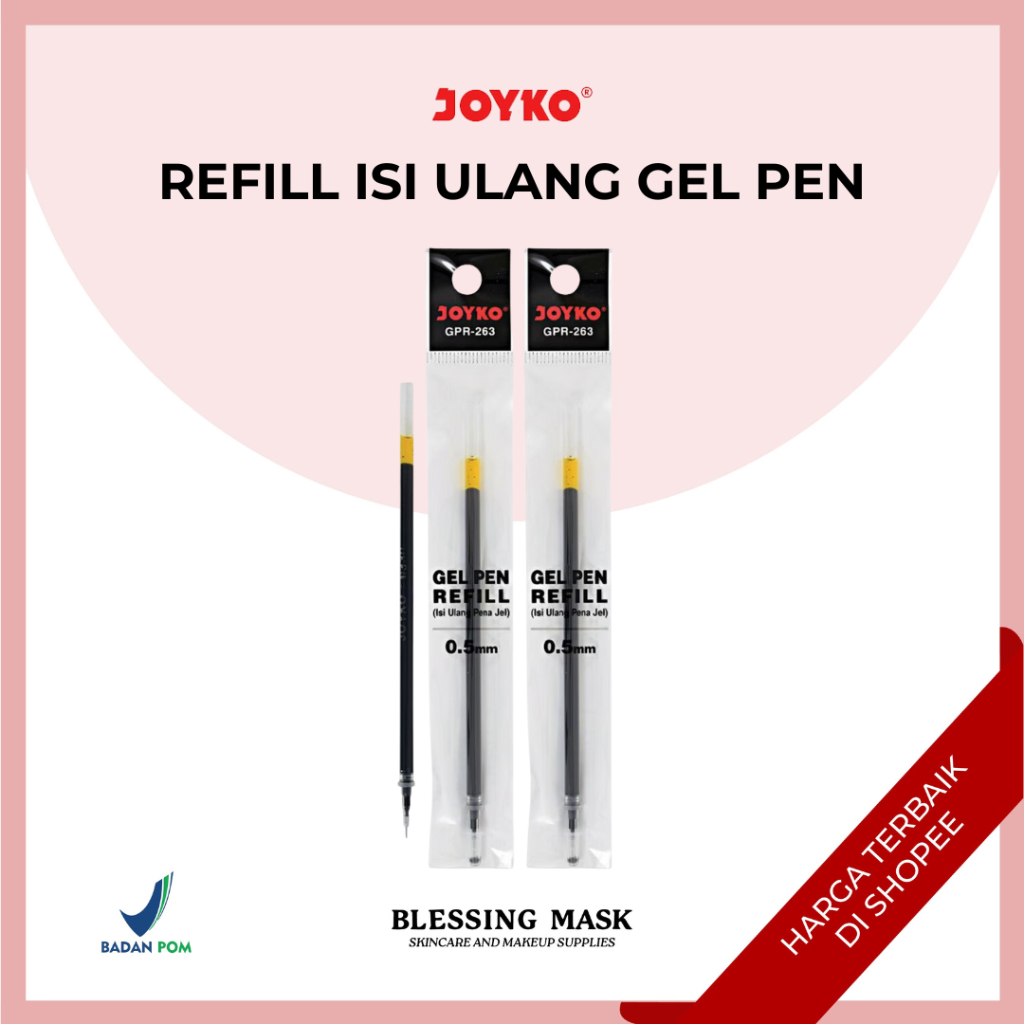 

JOYKO Gel Pen | Refill Isi Ulang Pen | Isi Pulpen Joyko GPR-263 | GPR-203 | 0.5 mm | ATK Blessingmask