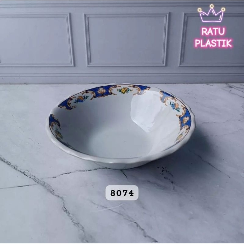 Mangkuk Keramik Lilia  7 inch Motif Mahkota