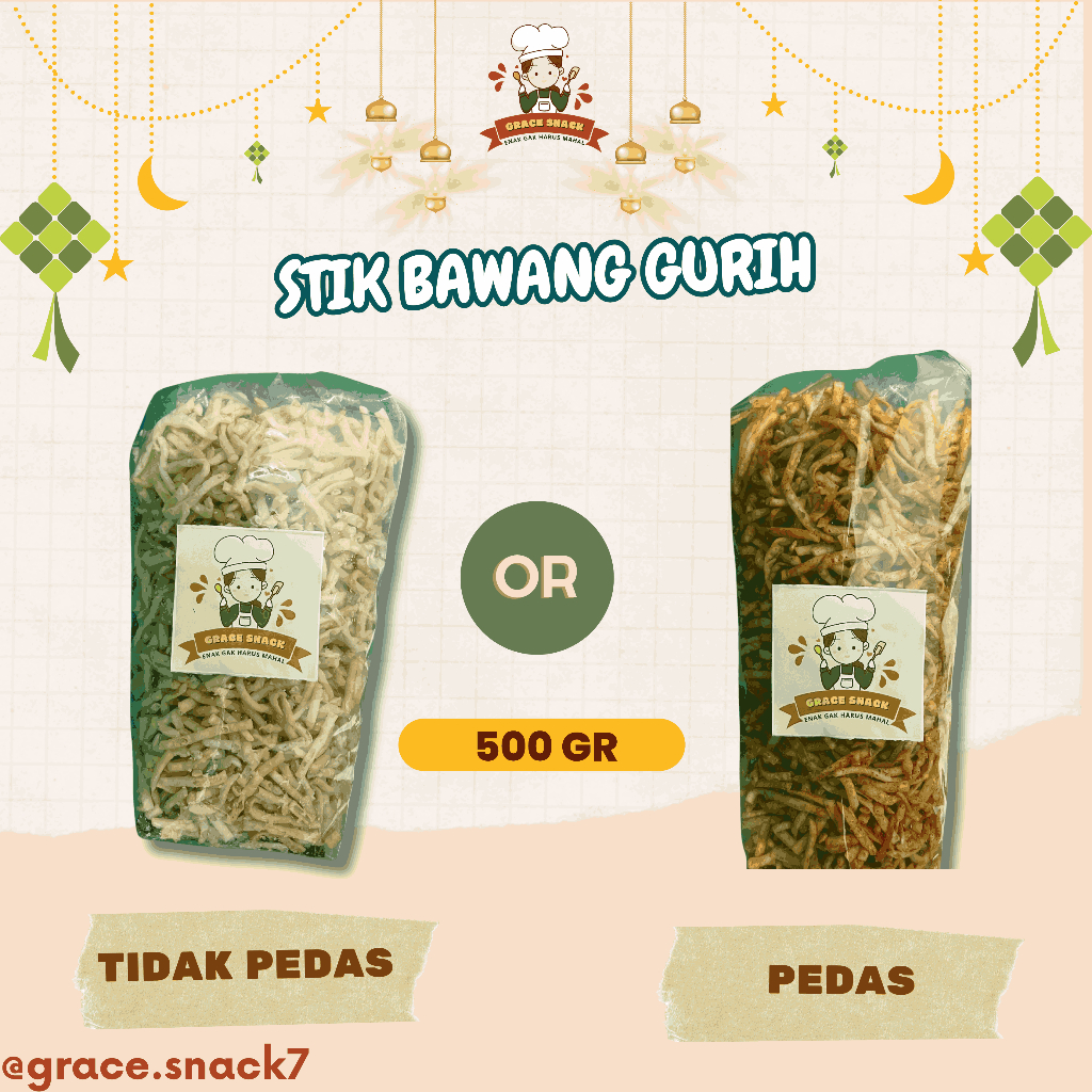 

STIK BAWANG GURIH 500 GR - Grace Snack