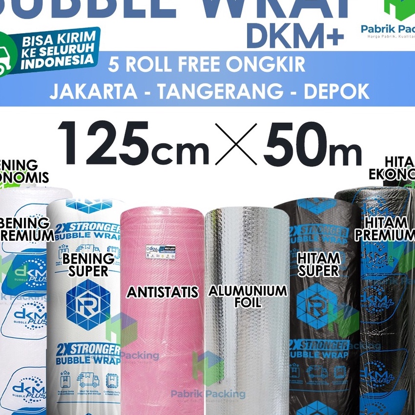 

Terbaru PLASTIK BUBBLE WRAP 125 CM x 5 M PREMIUM DELKOMAS ROLL