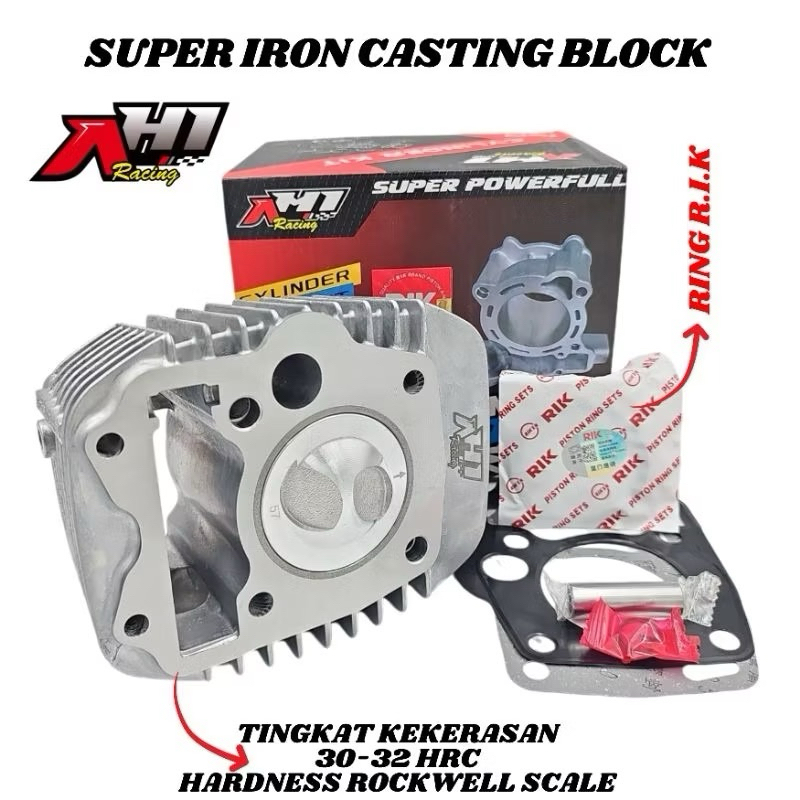 BLOK BLOK SEHER BORE UP AH1 RACING KHARISMA SUPRA X 125 KIRANA KARISMA 57 MM - CYLINDER BLOCK BORING