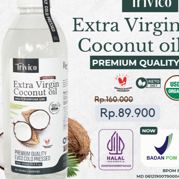 

HARGA GROSIR TRIVICO VCO PREMIUM EVCO VIRGIN COCONUT OIL VCO 1 LITER MINYAK KELAPA MURNI 1 COCONUT OIL 1 LITER 1ML