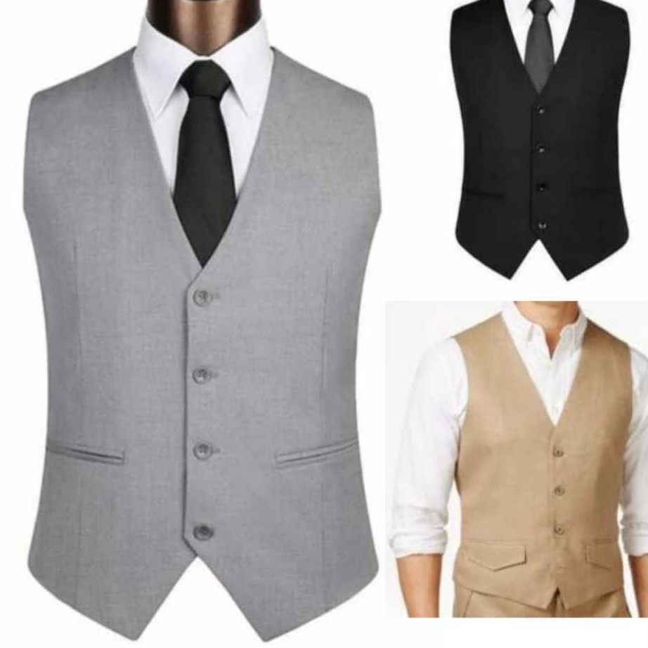 Iqmu Fashion  Rompi Pria Slimfit Rompi Jas Formal Dalaman Jas Pria