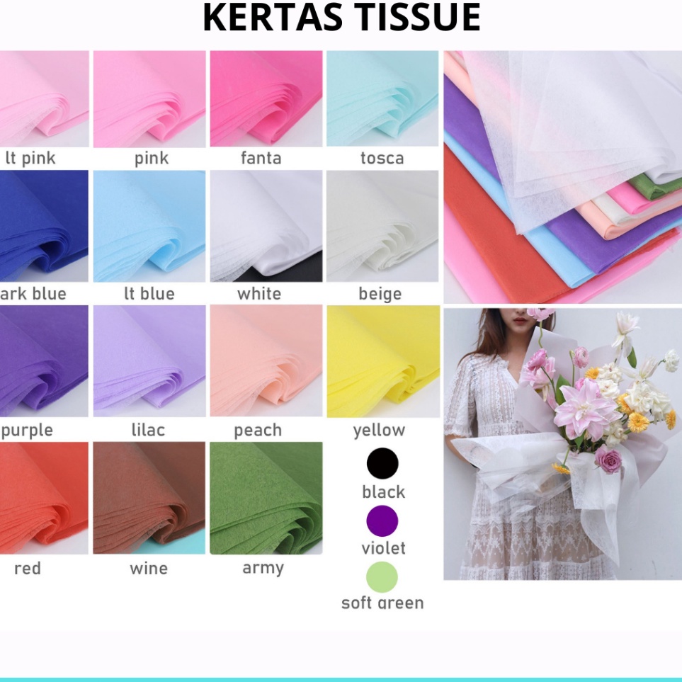 

Baru Datang 38 LembarKertas Tissue Buket Cello wrapping