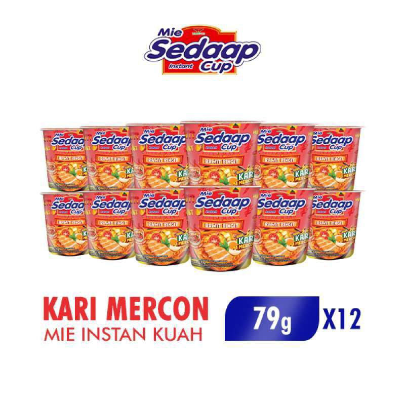 

Sedaap Mie Instaant Cup Kari Mercon [12 Pcs x79gr Karton]