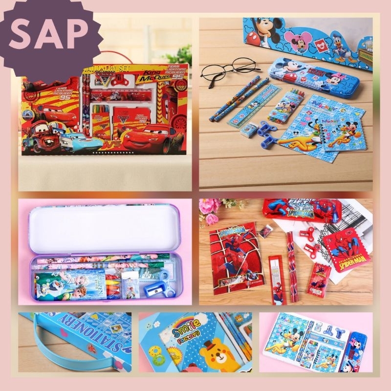 

Set Alat Tulis 8 In 1 / Set Alat Tulis Anak Motif Kartun / Set Alat Tulis 8 In 1