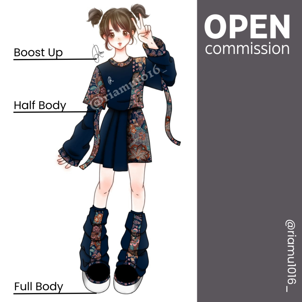 Jasa Ilustrasi Karakter Digital | Chibi & Semi Relaism | Soft File