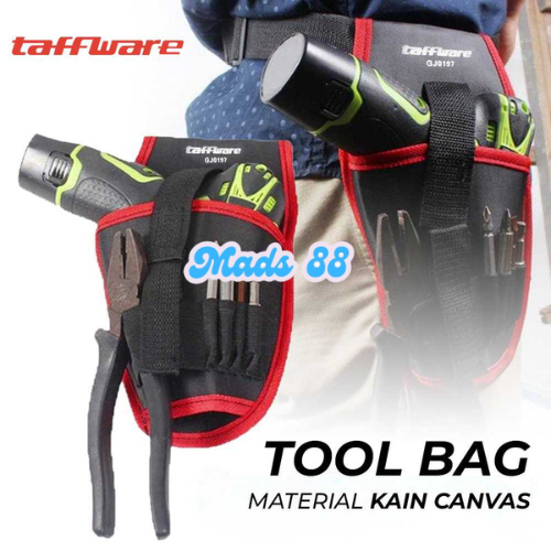 Tas Pinggang Sling Bag Tempat Wadah Palu Obeng Mesin Bor Perkakas Alat Tukang Serbaguna
