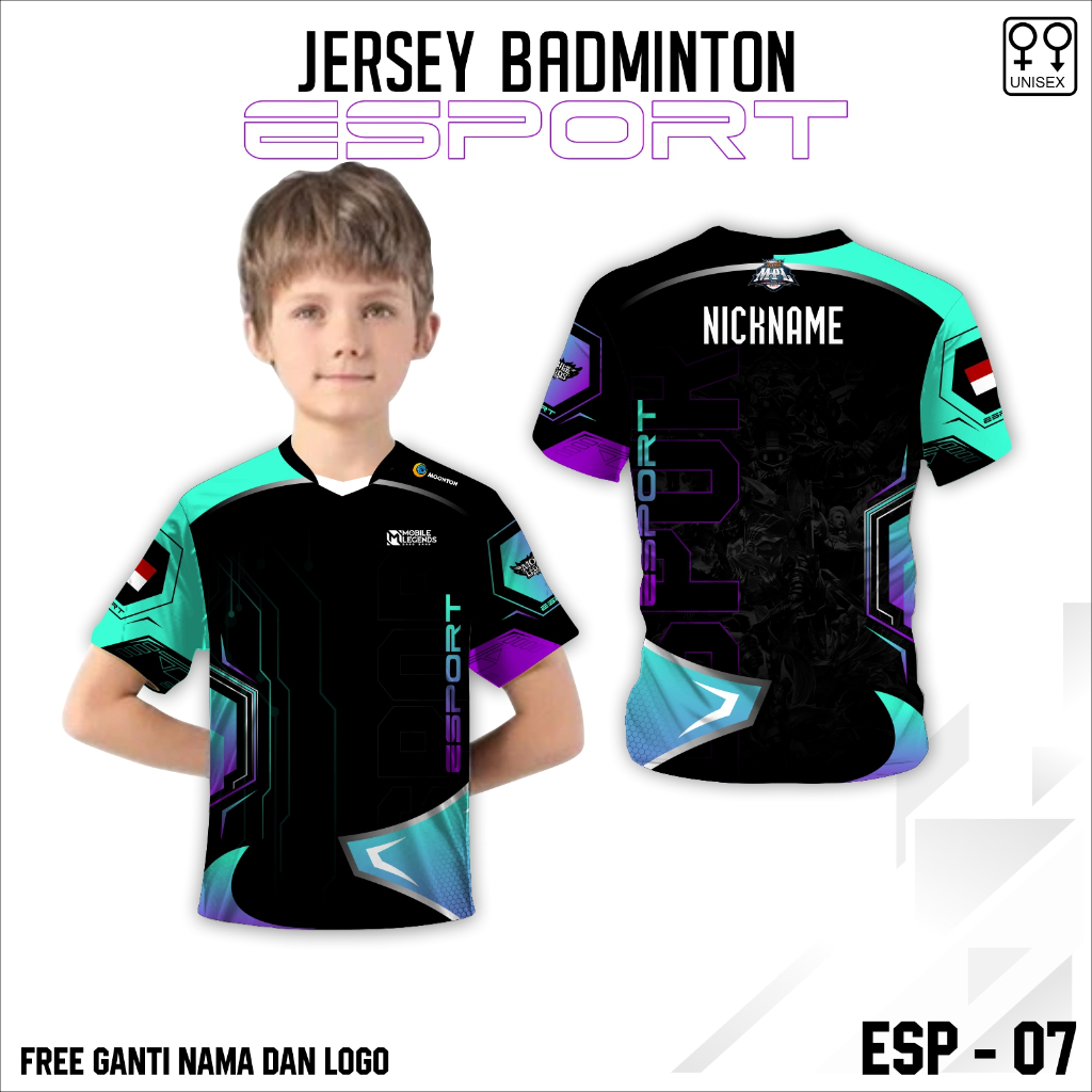 Kaos jersey esport mobile legend baju gamres anak