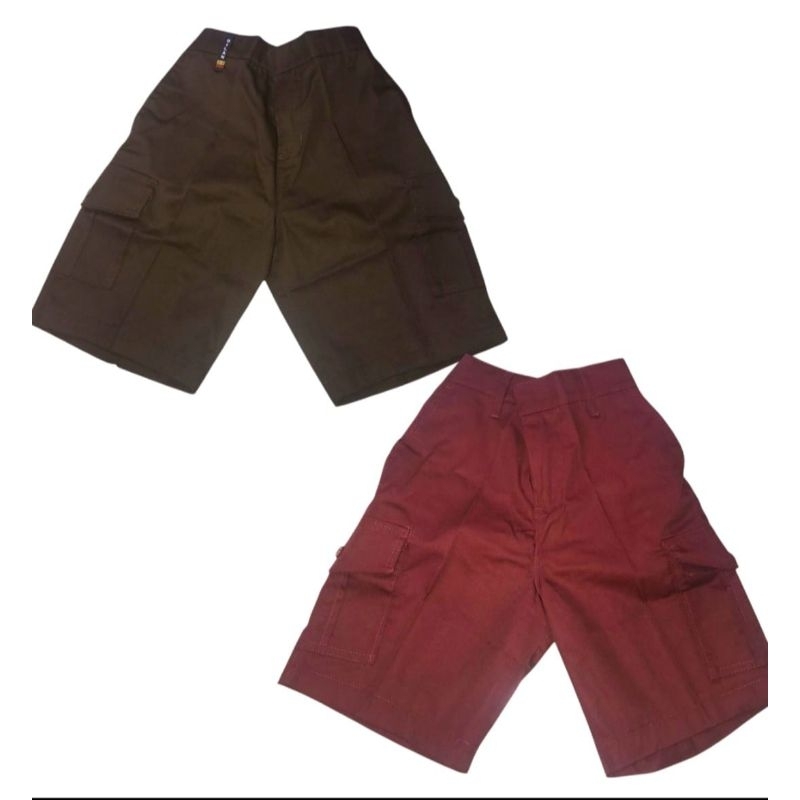 CELANA SD MERAH PRAMUKA COKLAT PENDEK KANTONG SAMPING