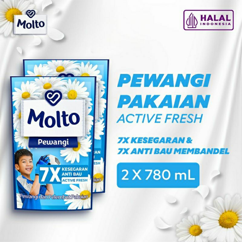 Molto pewangi active fresh 250 ml / molto pewangi hijab 780ml