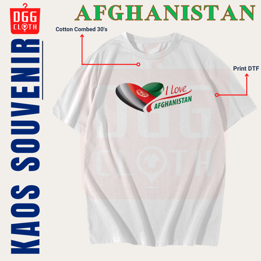 DGGClothing Kaos Oleh-Oleh Afghanistan Tshirt Baju Souvenir Kota Kabul Terbaru Dewasa Anak Banyak Va