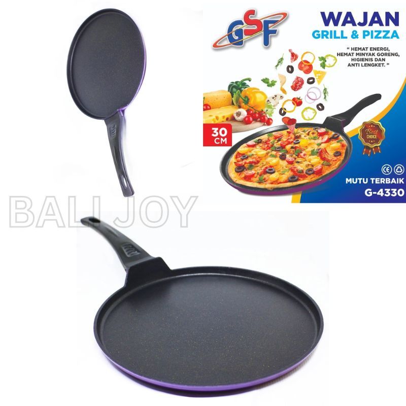 Round Grill Pan PIZZA - Alat Panggang Serbaguna Anti Lengket - Teflon Bulat - teflon Ceper Bulat - T