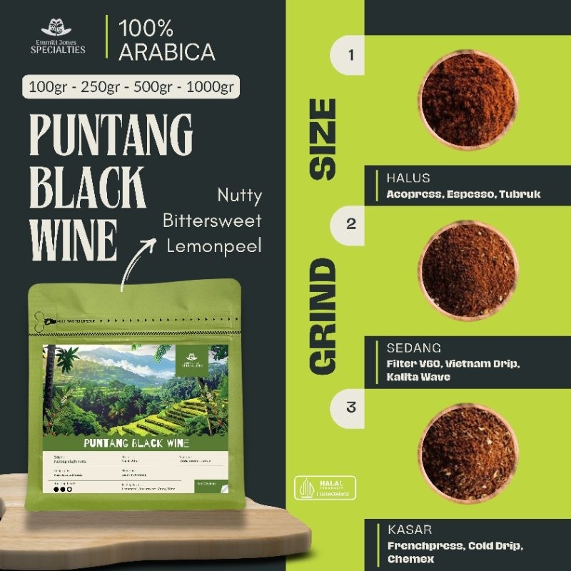 

Puntang Black Wine | Biji Kopi Bubuk Arabica Coffee Bean Grade 1 (100gr-250gr- 500gr)