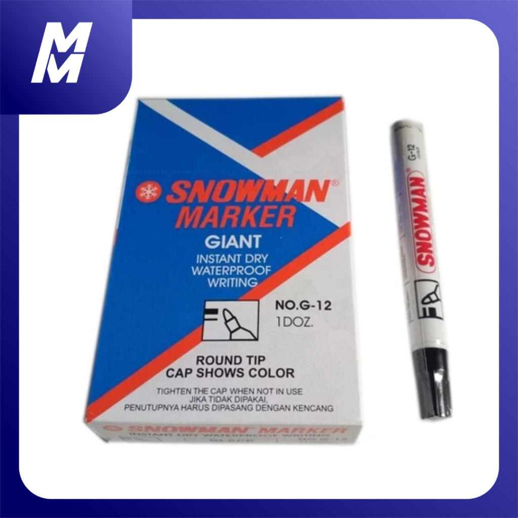 

Spidol Snowman Permanen G-12 Hitam Permanent Marker 1 pcs
