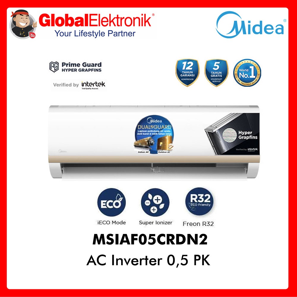 MIDEA AC 1/2PK INVERTER MIDEA MSIAF-05CRDN2 AC INVERTER 0.5 PK AC MIDEA INVERTER 0.5PK AC MIDEA INVE