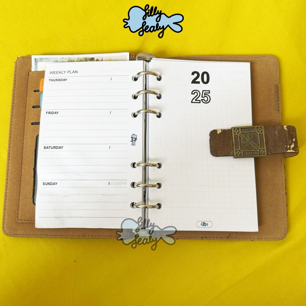 

2025 Monthly Planner - Silly Sealy A6 Insert Isi Binder Loose Leaf