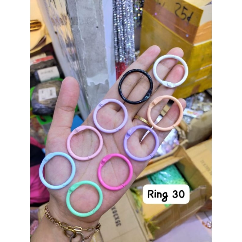 5PCS RING ON OFF RING KEYCHAIN RING GANCI | RING BULAT POLOS WARNA 30mm |