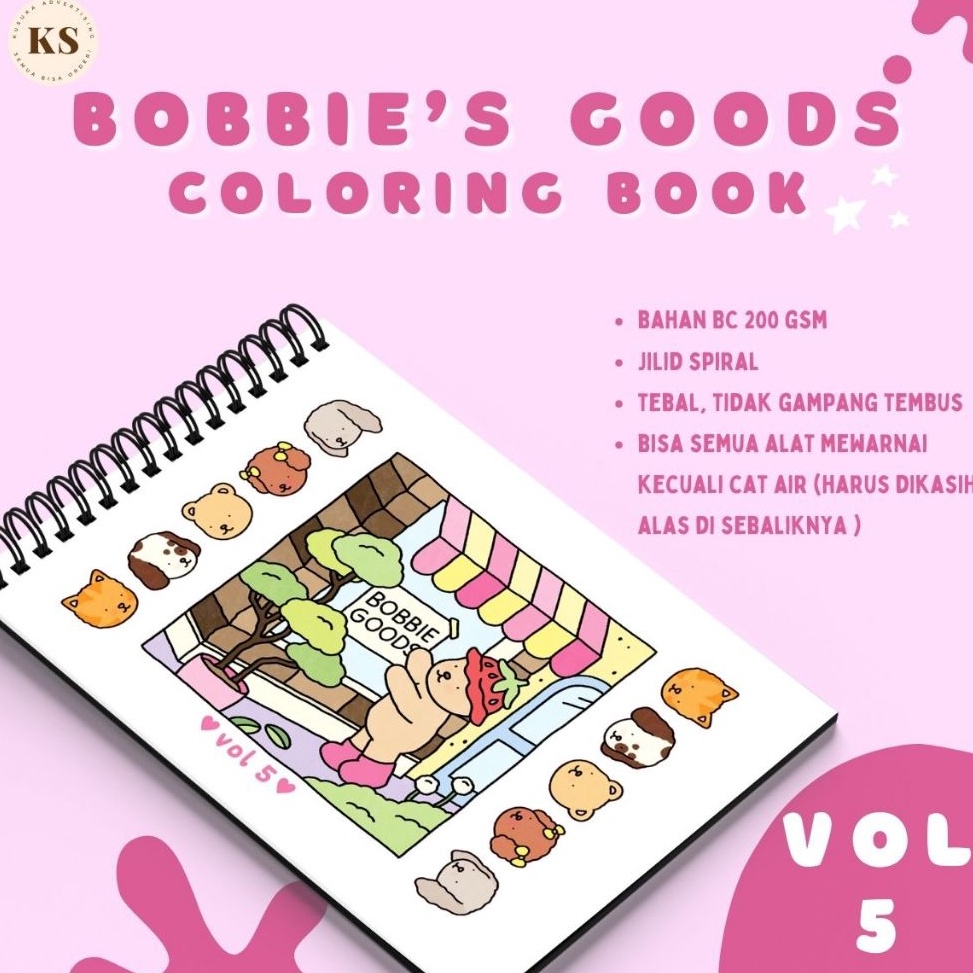 

KODE X29K Bobbies Goods Coloring Book Vol 5 Buku Mewarnai Anak Remaja Dewasa Aesthetic Kertas Tebal