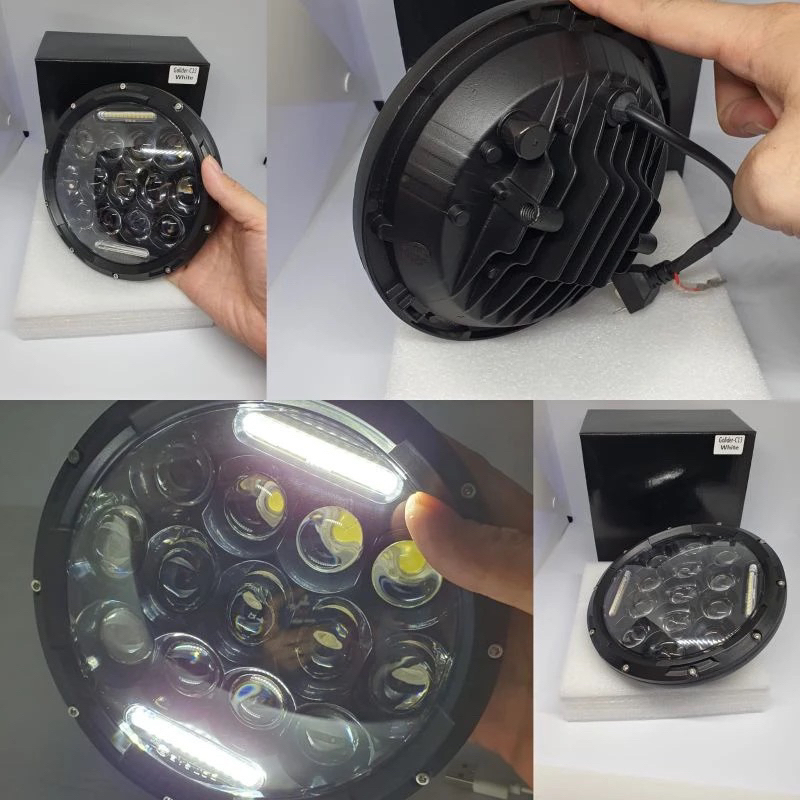 Lampu m Spider 13mata Led 7inch Hi low - Headlamp Daymaker 7inch Spider Ada Lubang Breket